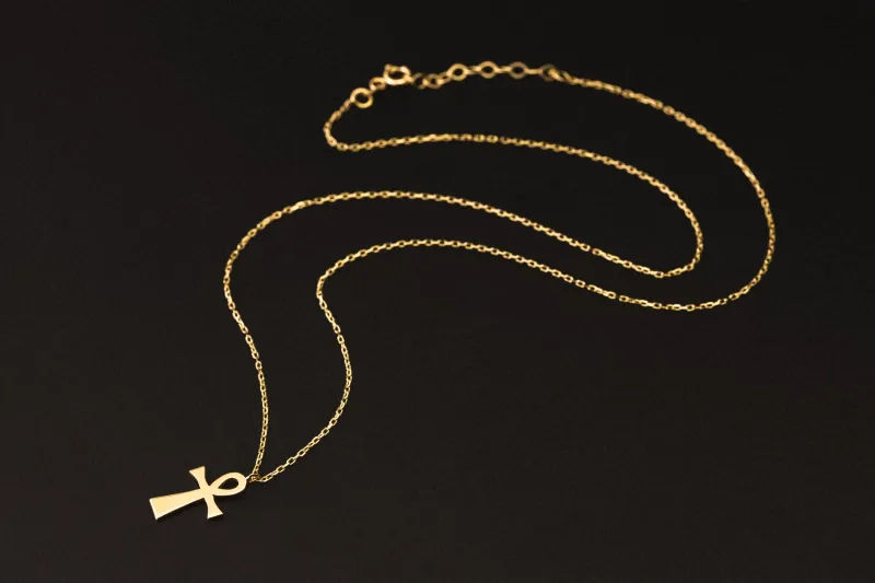 14ct Yellow Gold Cross Necklace 18" 2g