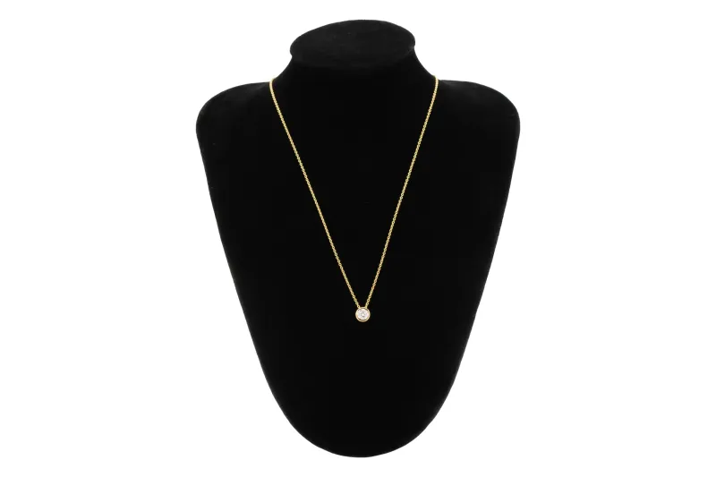 Gold Plated Sterling Silver Lab Grown Brilliant Cut Diamond Necklace 0.50ct