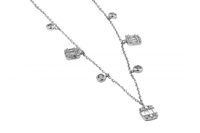 14ct White Gold Diamond Drop Necklace 0.40ct