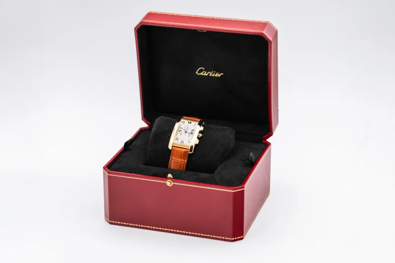 Cartier Tank Américaine Chronograph 26mmx45mm Brown Leather W2601156/1730 2007