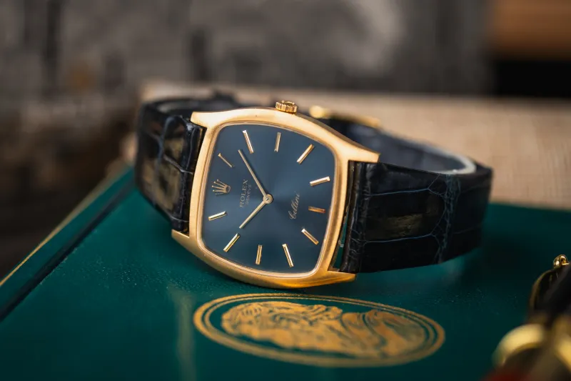 Rolex Cellini 31mm 18ct Yellow Gold Black Leather 3805 1984