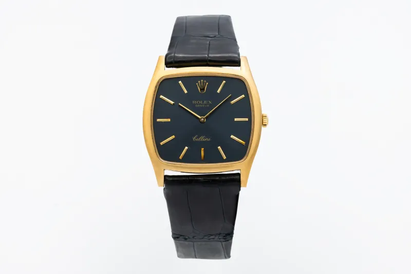 Rolex Cellini 31mm 18ct Yellow Gold Black Leather 3805 1984