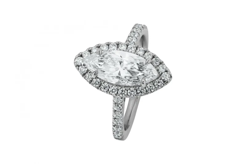 Platinum Marquise Diamond Engagement Ring 2.17ct GIA Certified 6.2g
