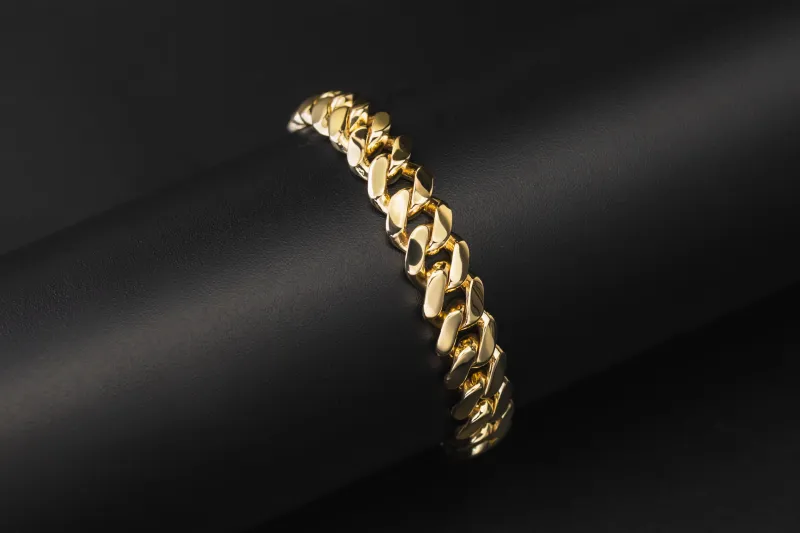 9ct Yellow Gold Cuban Link Bracelet 9" 46.6g