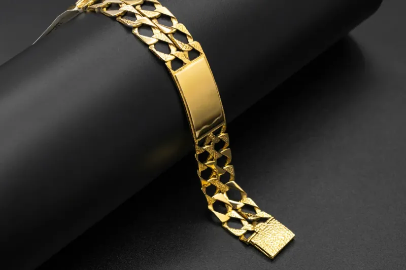 9ct Yellow Gold Curb ID Bracelet 18.2g
