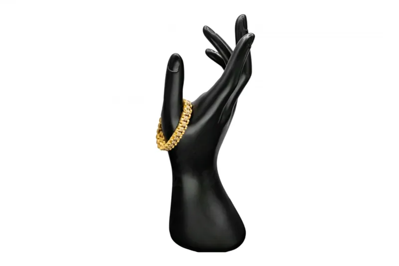 9ct Yellow Gold CZ Presidential Children's Bracelet 20.4g