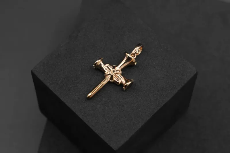 9ct Rose Gold Diamond Cross Pendant 0.45cts