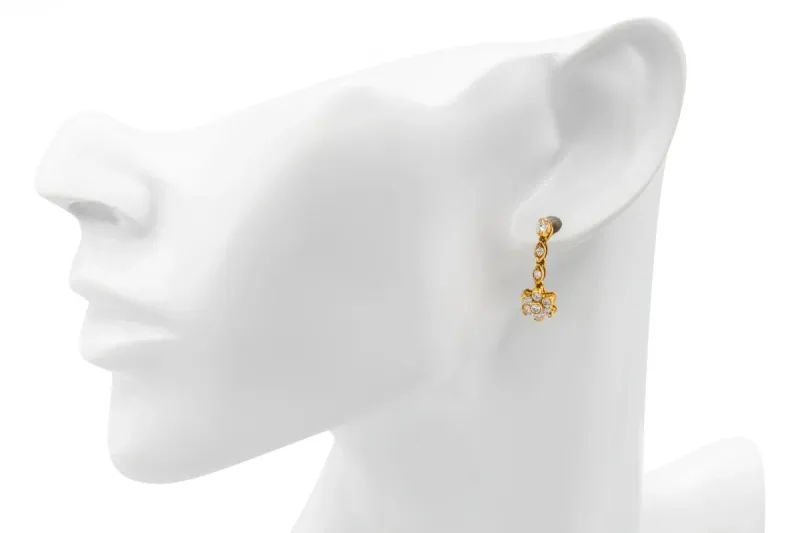 18ct Yellow Gold Diamond Drop Stud Earrings 0.20ct