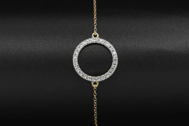 9ct Yellow Gold Diamond Anklet 0.15ct
