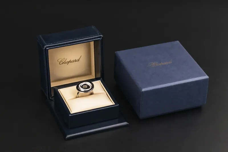 Chopard Happy Spirit White Gold Diamond Pave Ring 0.23ct
