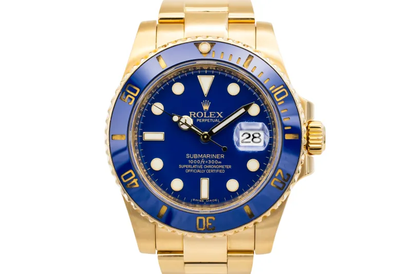 Rolex Submariner 40mm 18ct Yellow Gold Oyster 116618LB 2010