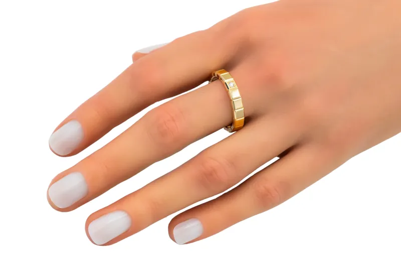 Chopard Ice Cube Ring 18ct Yellow Gold & Diamond 0.03ct Size R