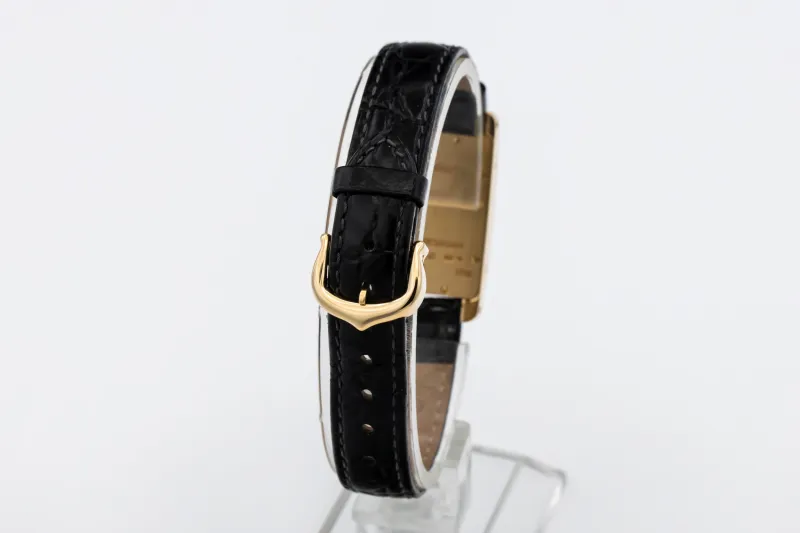 Cartier Tank Americaine 19mm Black Leather W2601556 Circa 2000s