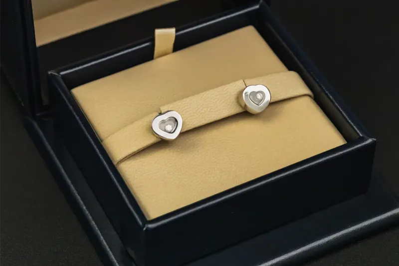 Chopard Happy Hearts 18ct White Gold Diamond Stud Earrings 8.1g