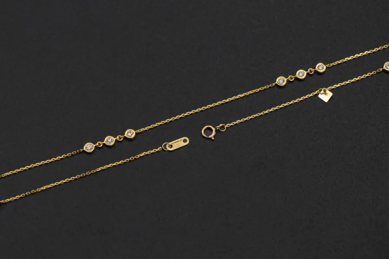 18ct Yellow Gold Diamond Necklace 0.45cts