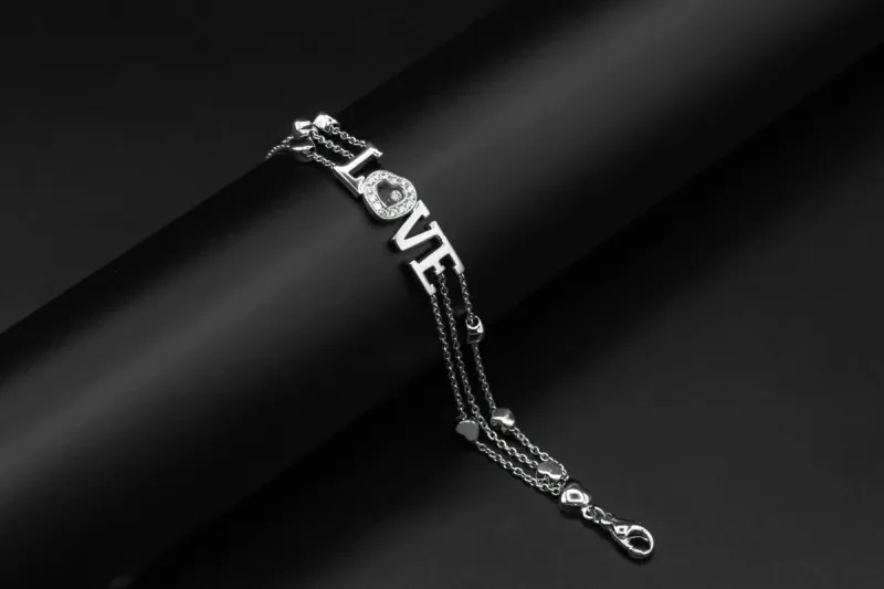 18ct White Gold Chopard Happy Diamonds Heart Bracelet 0.28ct