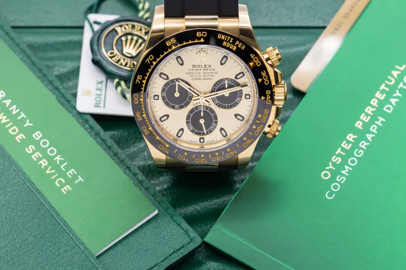 Rolex Daytona 40mm Pikachu 18ct Yellow Gold Black Oysterflex 116518LN 2017