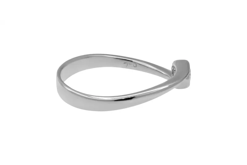 18ct White Gold Twist Diamond Ring 0.11ct