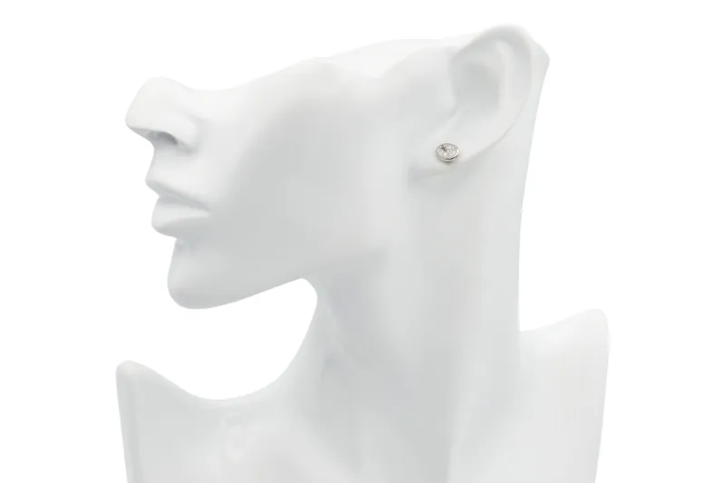Sterling Silver Lab Grown Oval Cut Diamond Stud Earrings 1.02ct