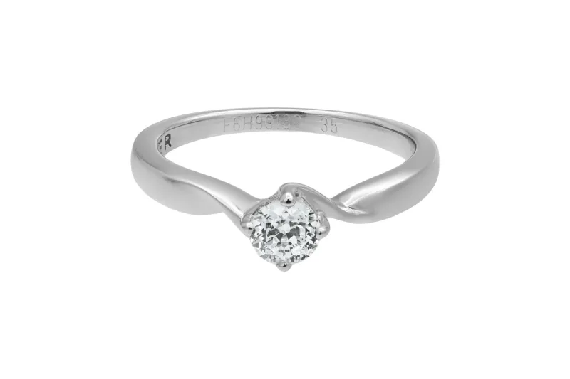 Platinum Twist Diamond Engagement Ring 0.35ct 2.8g