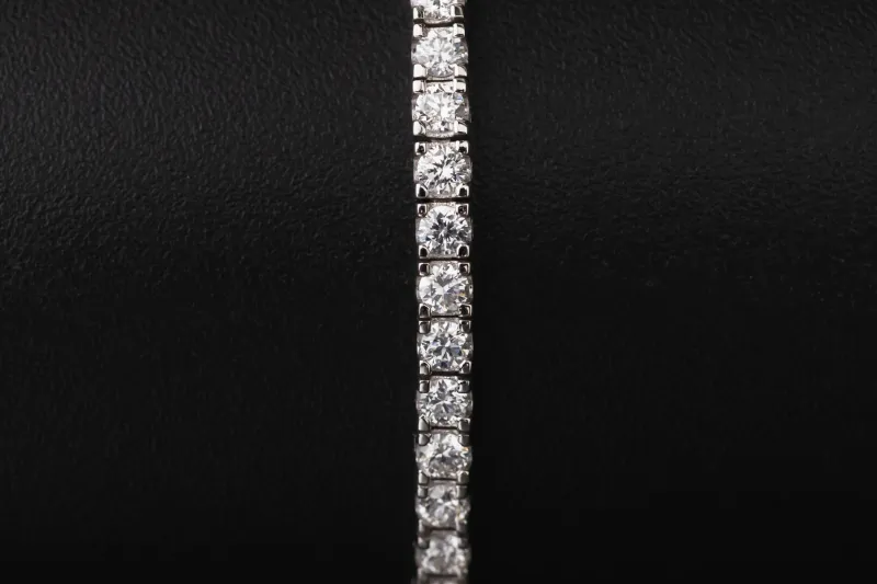 Sterling Silver Lab Grown Brilliant Cut Diamond Tennis Bracelet 3.19ct