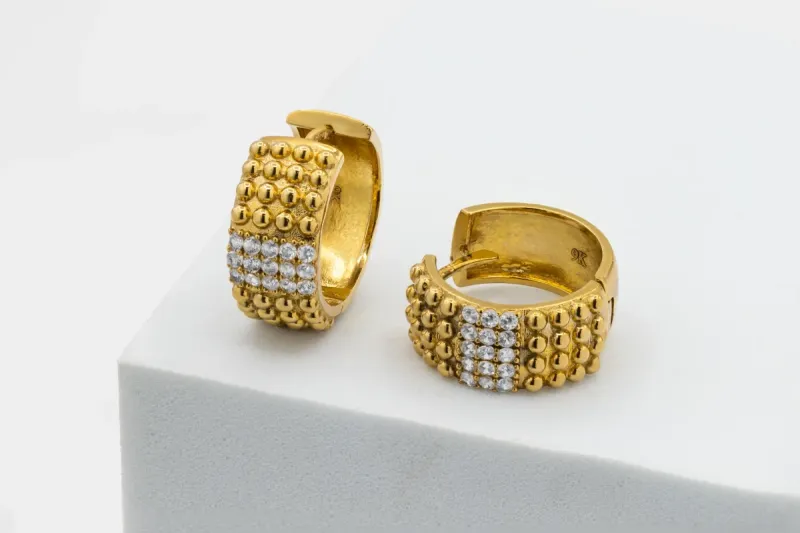 9ct Yellow Gold Cubic Zirconia Huggies 6.1g