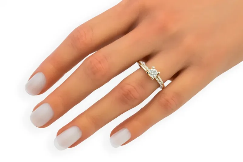 18ct Yellow Gold Diamond Engagement Ring 0.51ct