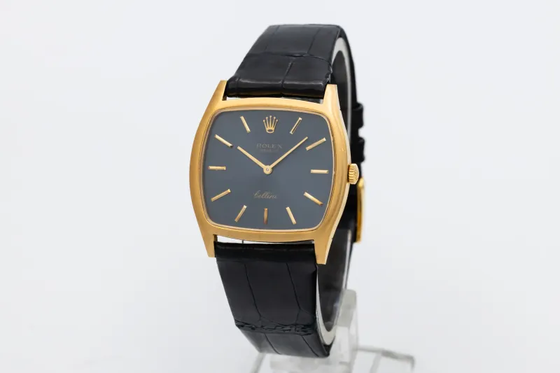 Rolex Cellini 31mm 18ct Yellow Gold Black Leather 3805 1984