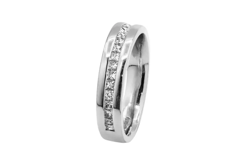 Platinum Princess Cut Eternity Wedding Band 0.54ct 6g