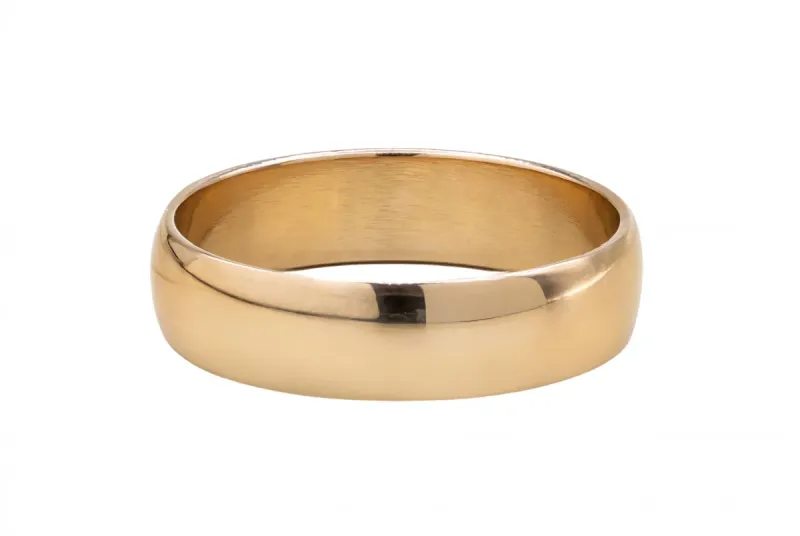 9ct Rose Gold D-Shape Wedding Band 6mm