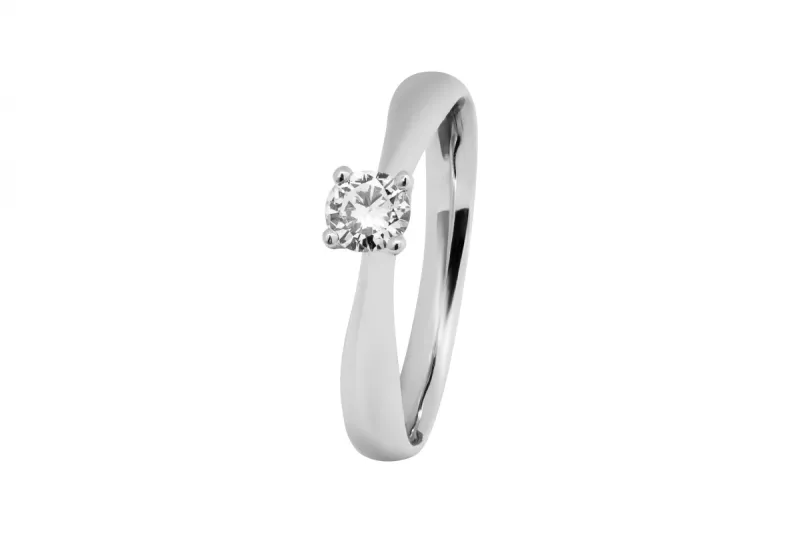 18ct White Gold Diamond Solitaire Engagement Ring 0.29ct