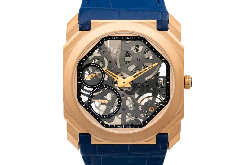 Bvlgari Octo Finissimo Skeleton 40mm Blue Leather 102946 2023