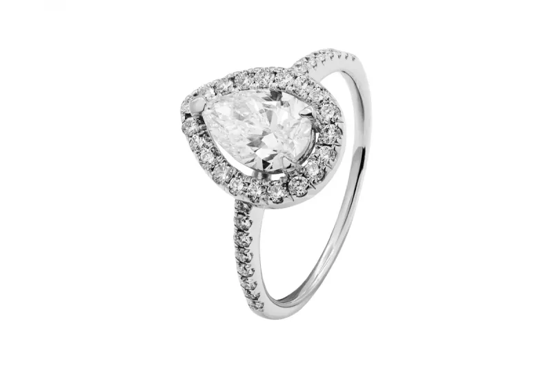 18ct White Gold Round Brilliant Diamond Engagement Ring 0.95ct GIA Certified