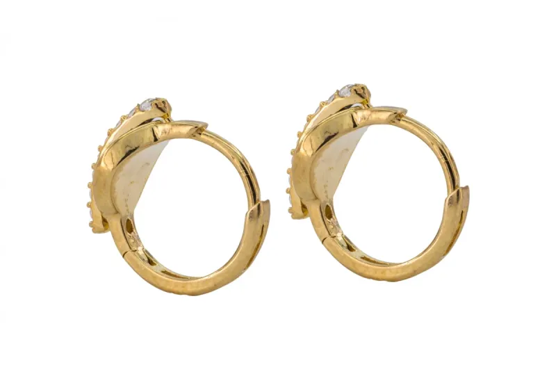 9ct Yellow Gold Cubic Zirconia Huggie Earrings