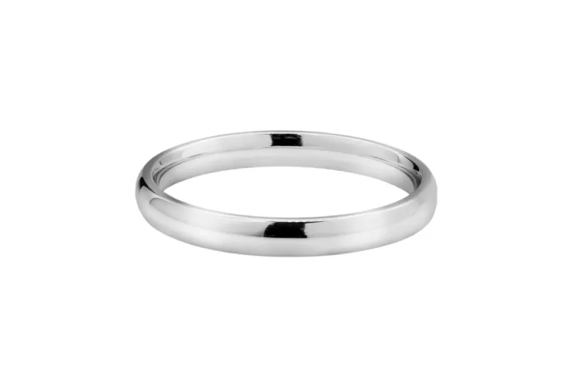 18ct White Gold D-Court Wedding Band