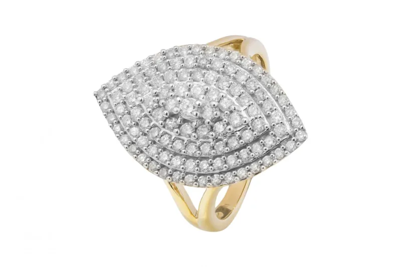 9ct Yellow Gold Diamond Ring 1.04ct