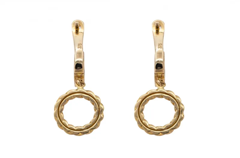 9ct Yellow Gold Cubic Zirconia Earrings 3.3g