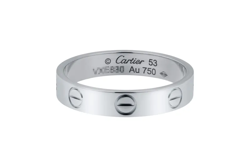 Cartier LOVE Ring 18ct White Gold 3.6mm Size 53 M