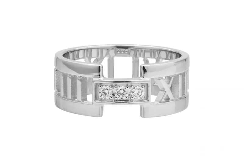 Tiffany & Co. 18ct White Gold Diamond Wedding Band Atlas 0.10ct