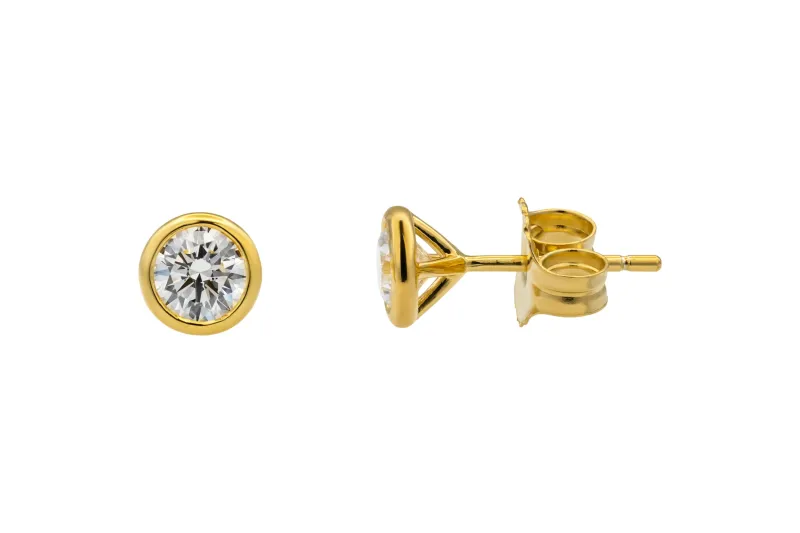 Gold Plated Sterling Silver Lab Grown Diamond Stud Earrings 1.12ct