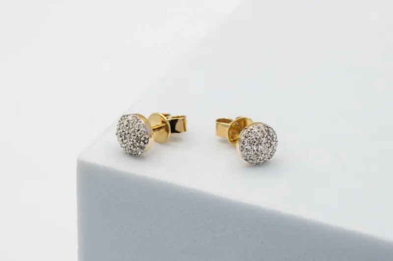 9ct Yellow Gold Round Diamond Stud Earrings 0.30ct