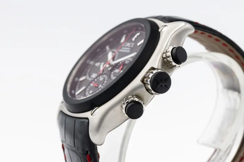 Ebel 1911 BTR Chronograph 45mm Black Leather E9137L73 Circa 2000s