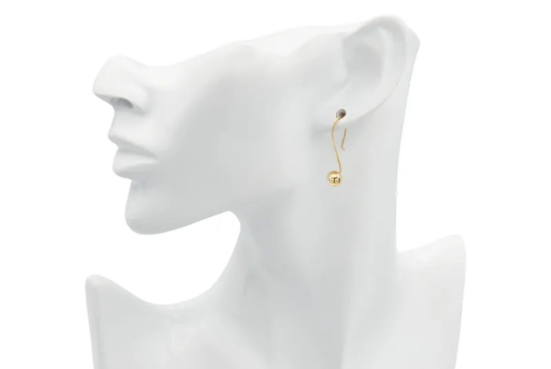 9ct Yellow Gold Elegant Euroball Earrings Lightweight 1.2g