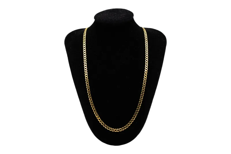 9ct Yellow Gold Flat Curb Chain 22" 9.1g