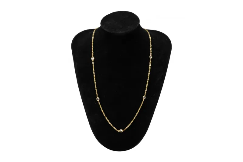 9ct Yellow Gold Cubic Zirconia Fine Chain 3.9g