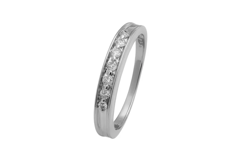 18ct White Gold Channel Set Diamond Eternity Wedding Band 0.16ct 3.3g
