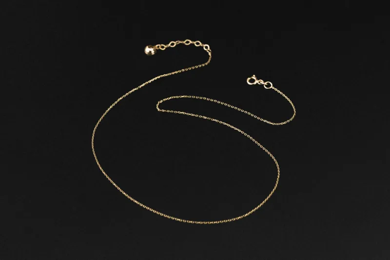 14ct Yellow Gold Thin Anchor Link Chain 17"