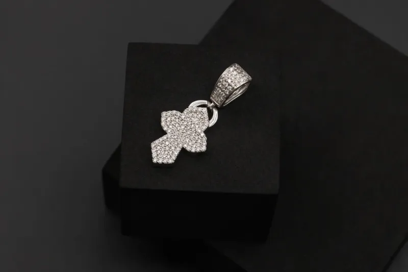 9ct White Gold Diamond Cross Pendant 1.22ct