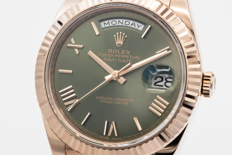 Rolex Day-Date 40mm 'Olive' 18ct Rose Gold Presidential 228235 2018