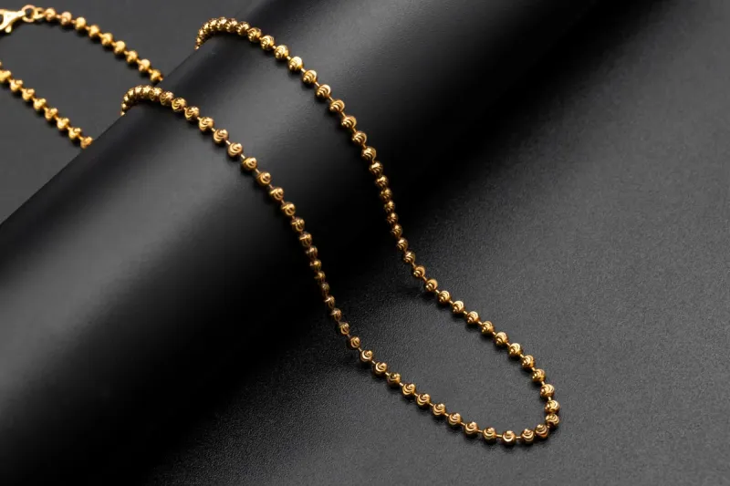 9ct Rose Gold Moon Cut Children's Chain 9.8g